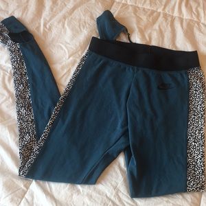 NIKE blue and cheetah print leggings
